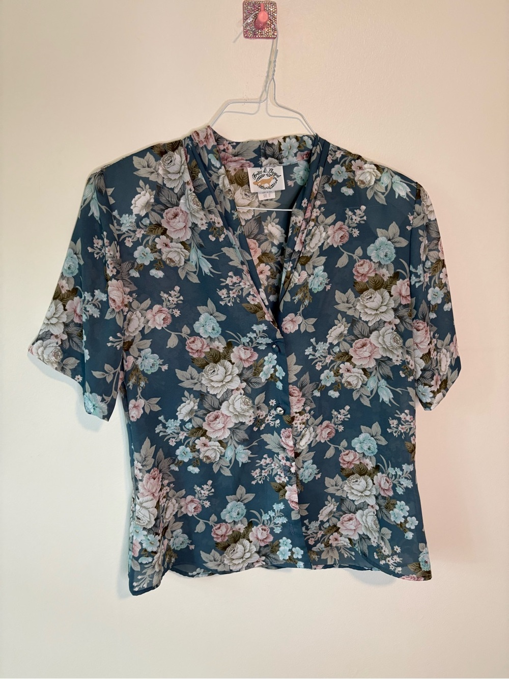 Vintage Fritz & Lloyd Button-Front Blouse - flawed